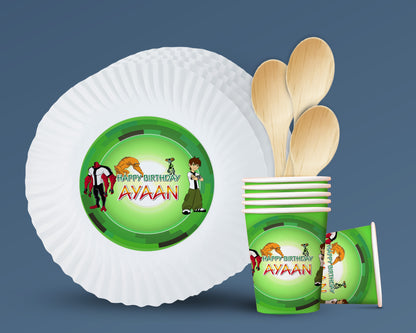 Ben 10 Theme Party Cups and Plates Combo