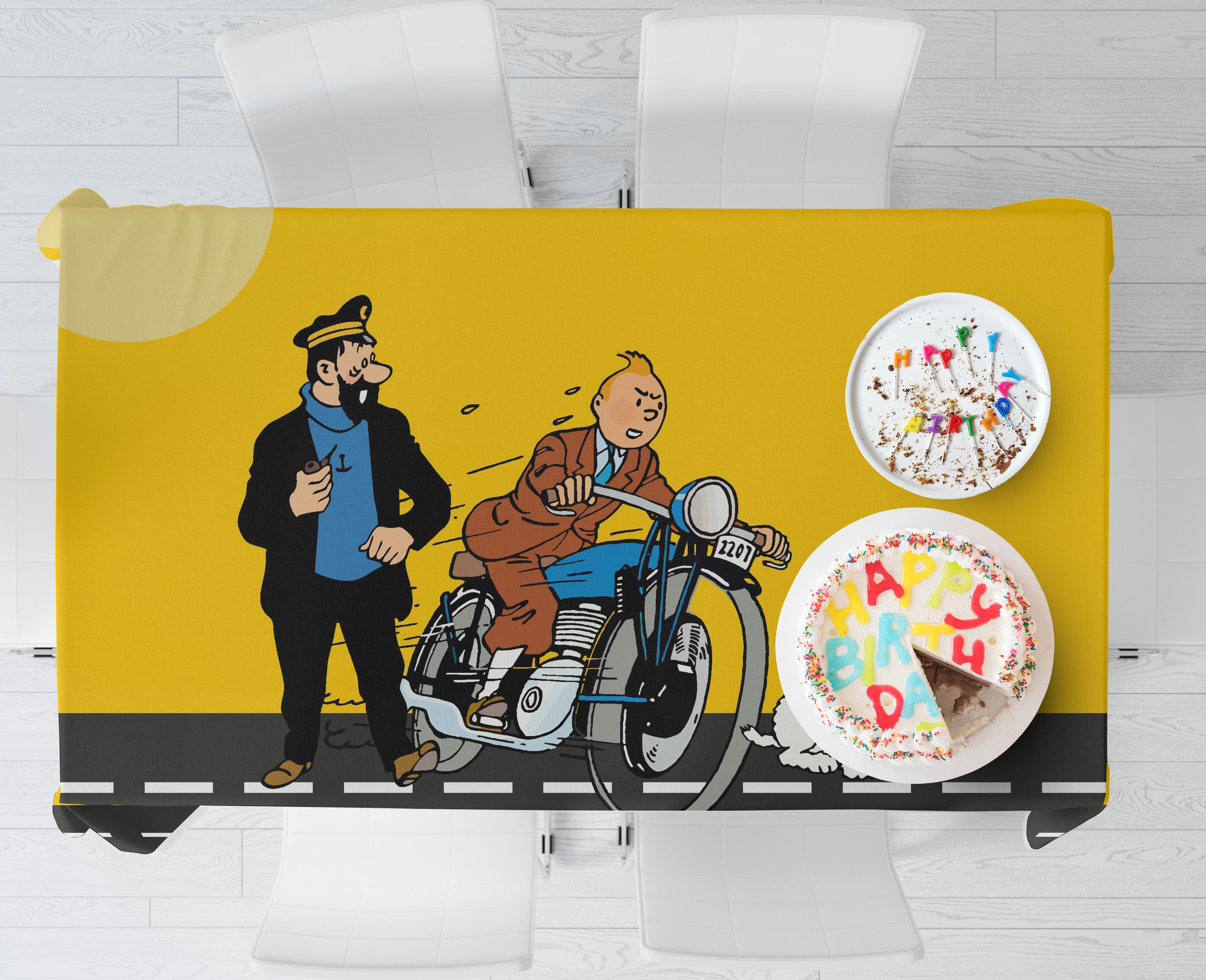 Tin Tin Theme Cake Tablecover