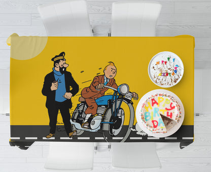 Tin Tin Theme Cake Tablecover