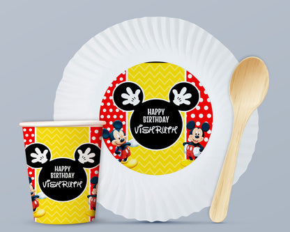 Mickey Mouse Theme Party Cups and Plates Combo