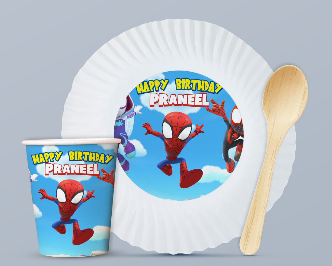 PSI Spidey and his Friends Theme Party Cups and Plates Combo