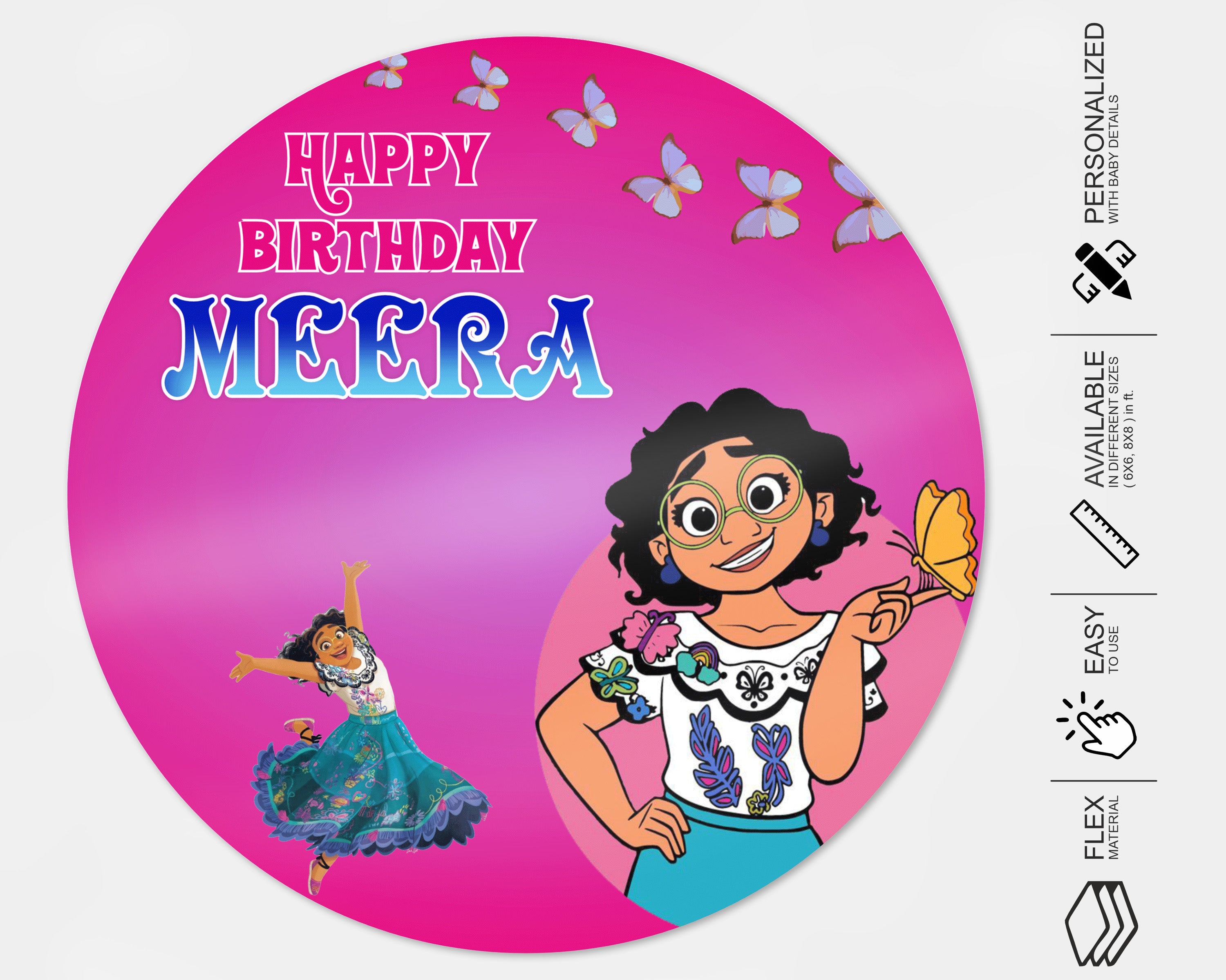 Encanto Theme Customized Round  Backdrop