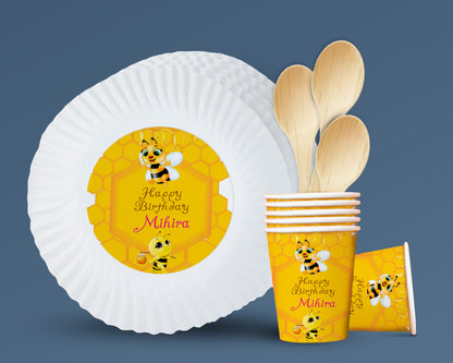 Bumble Bee Theme Party Cups and Plates Combo