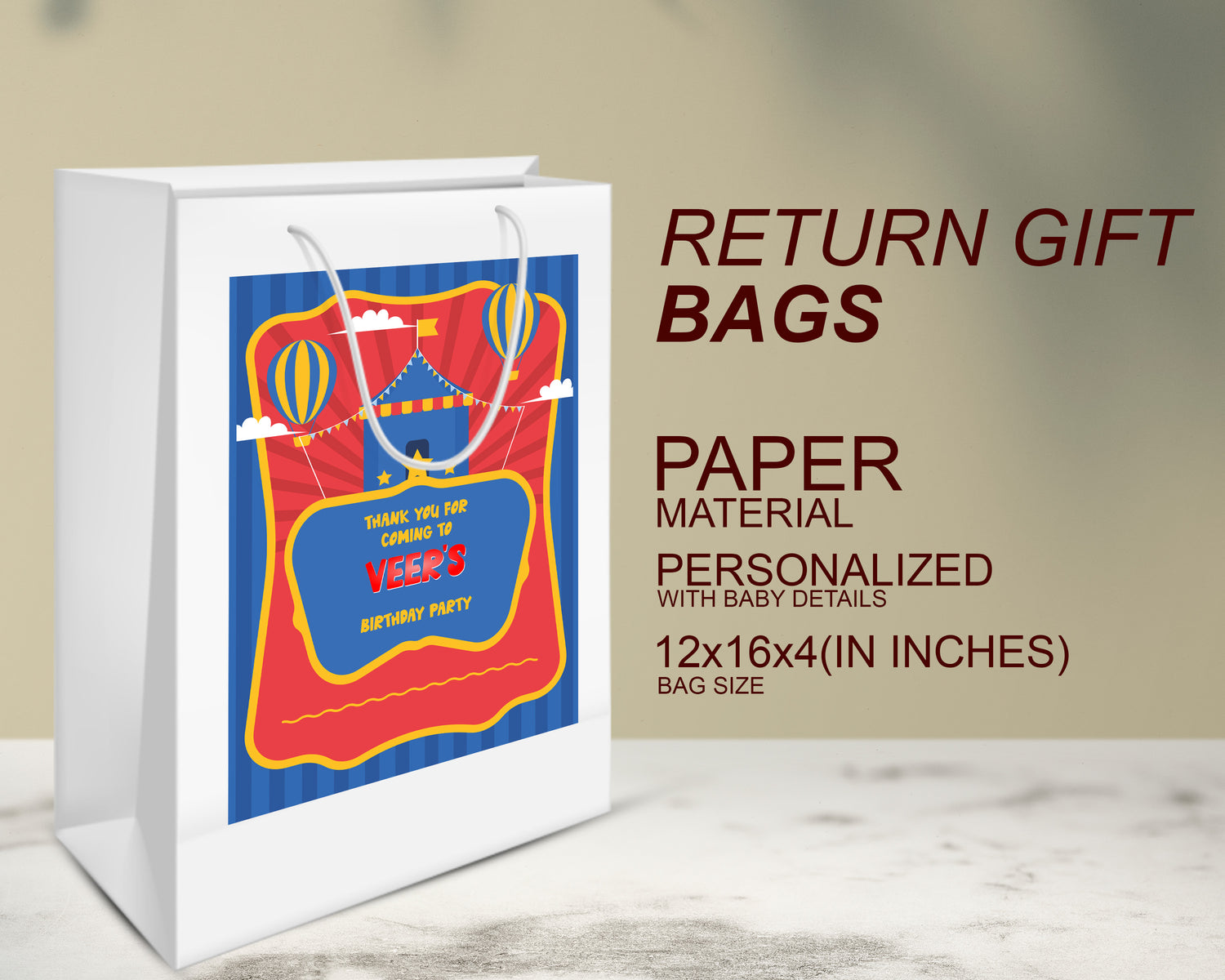 Circus Theme Oversized Return Gift Bag