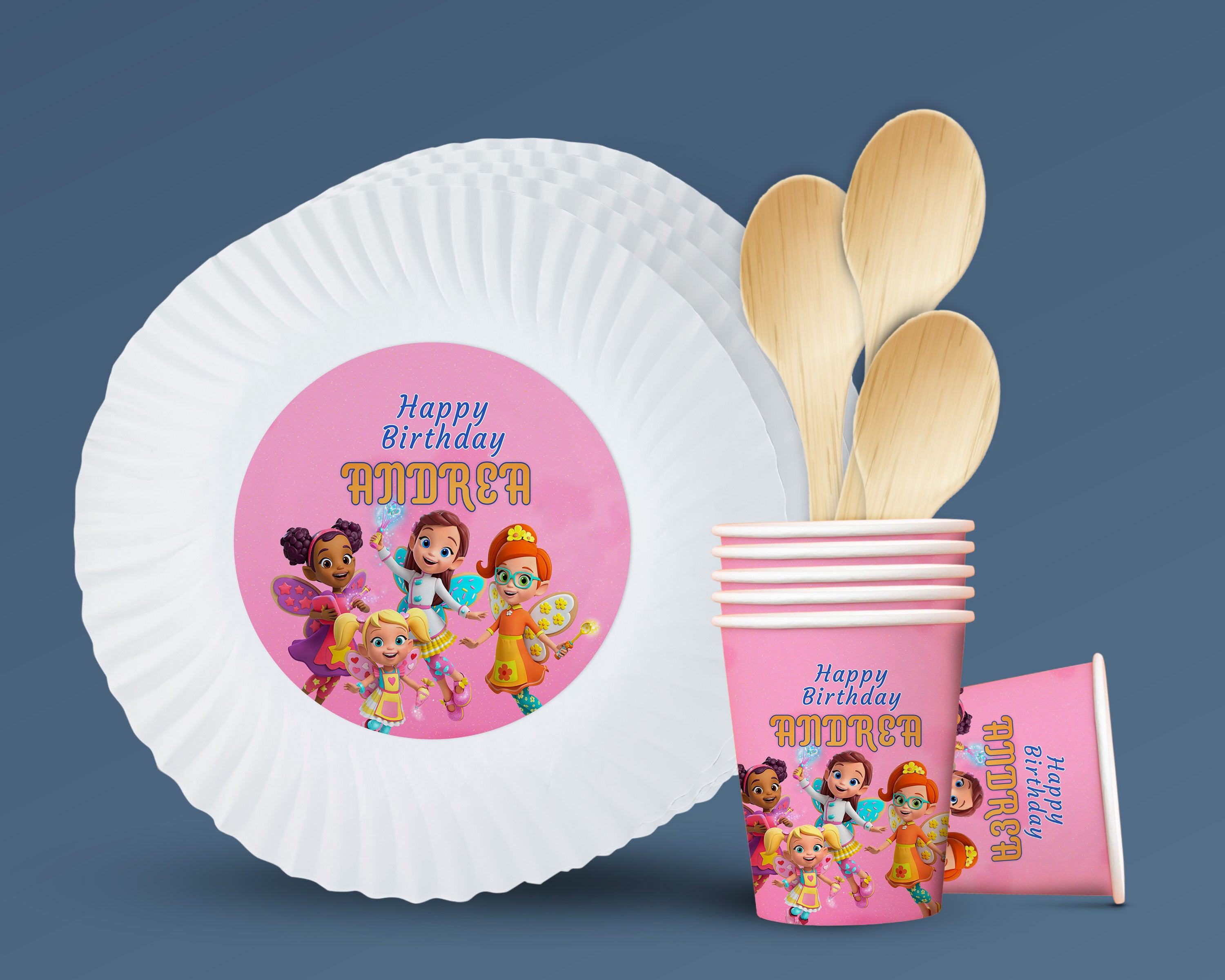 Butter Beans Theme Party Cups and Plates Combo