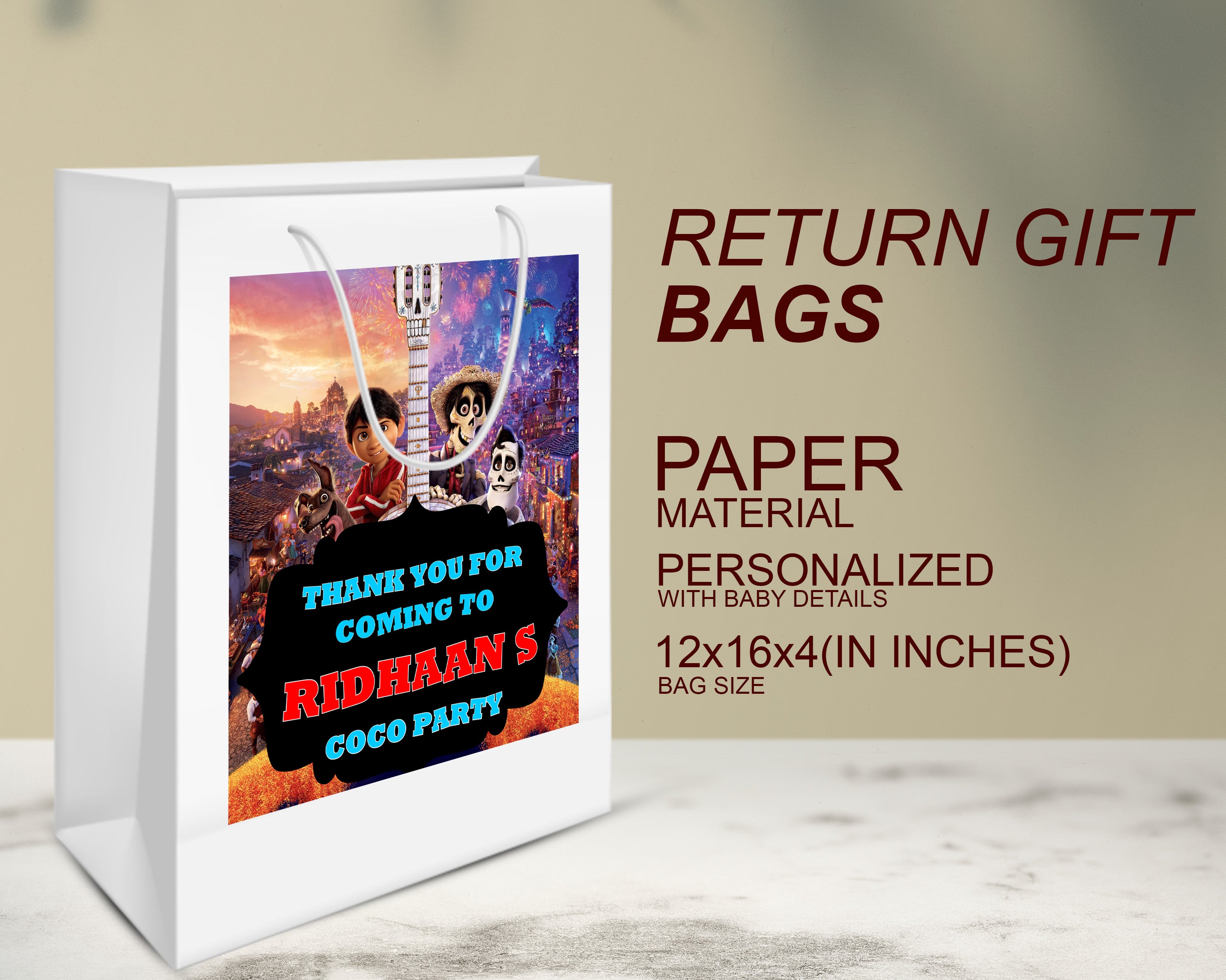 Coco Theme Oversized Return Gift Bag