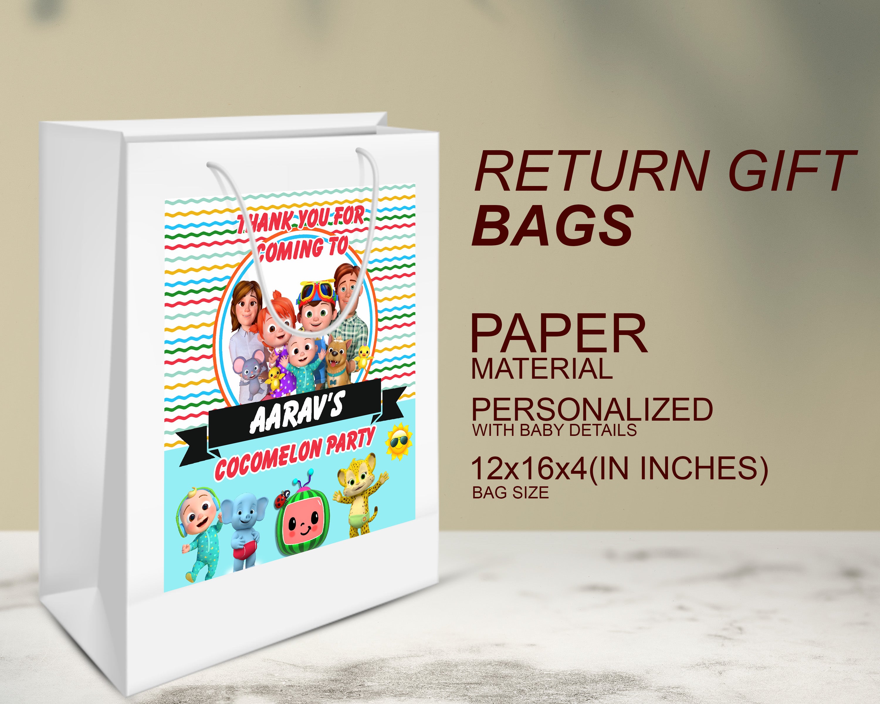 Cocomelon Boy Theme Oversized Return Gift Bag - image 3 of 5 | Party Supplies India