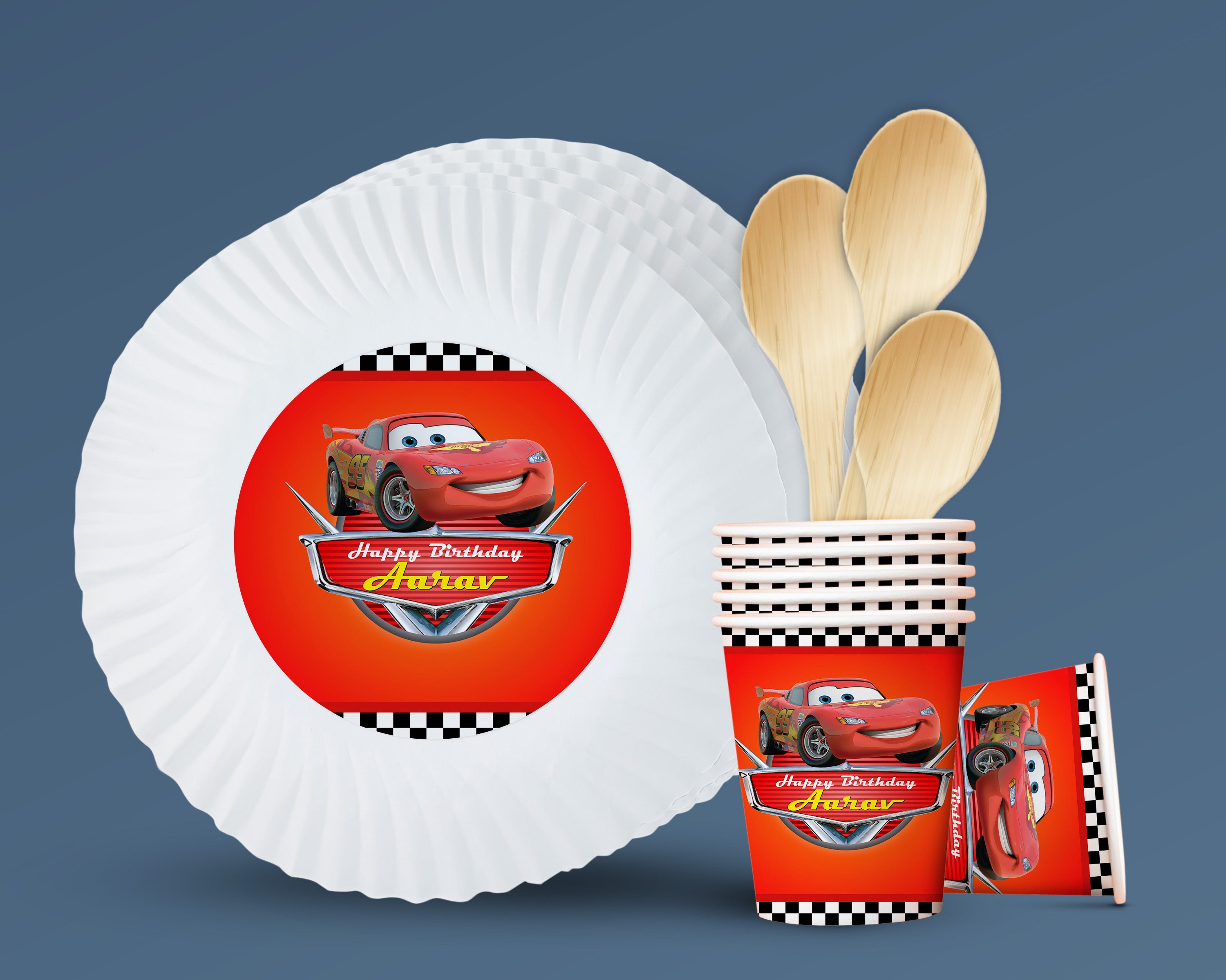 PSI Car Theme Party Cups and Plates Combo