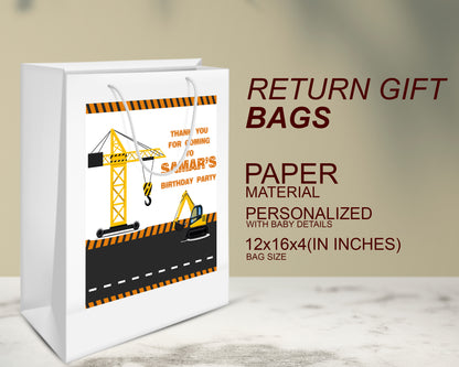 Construction Theme Oversized Return Gift Bag