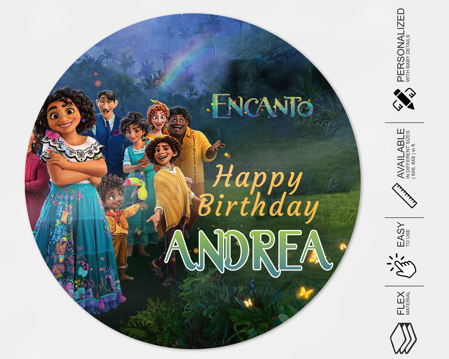 Encanto Theme Personalized Round  Backdrop - image 4 of 5 | Party Supplies India