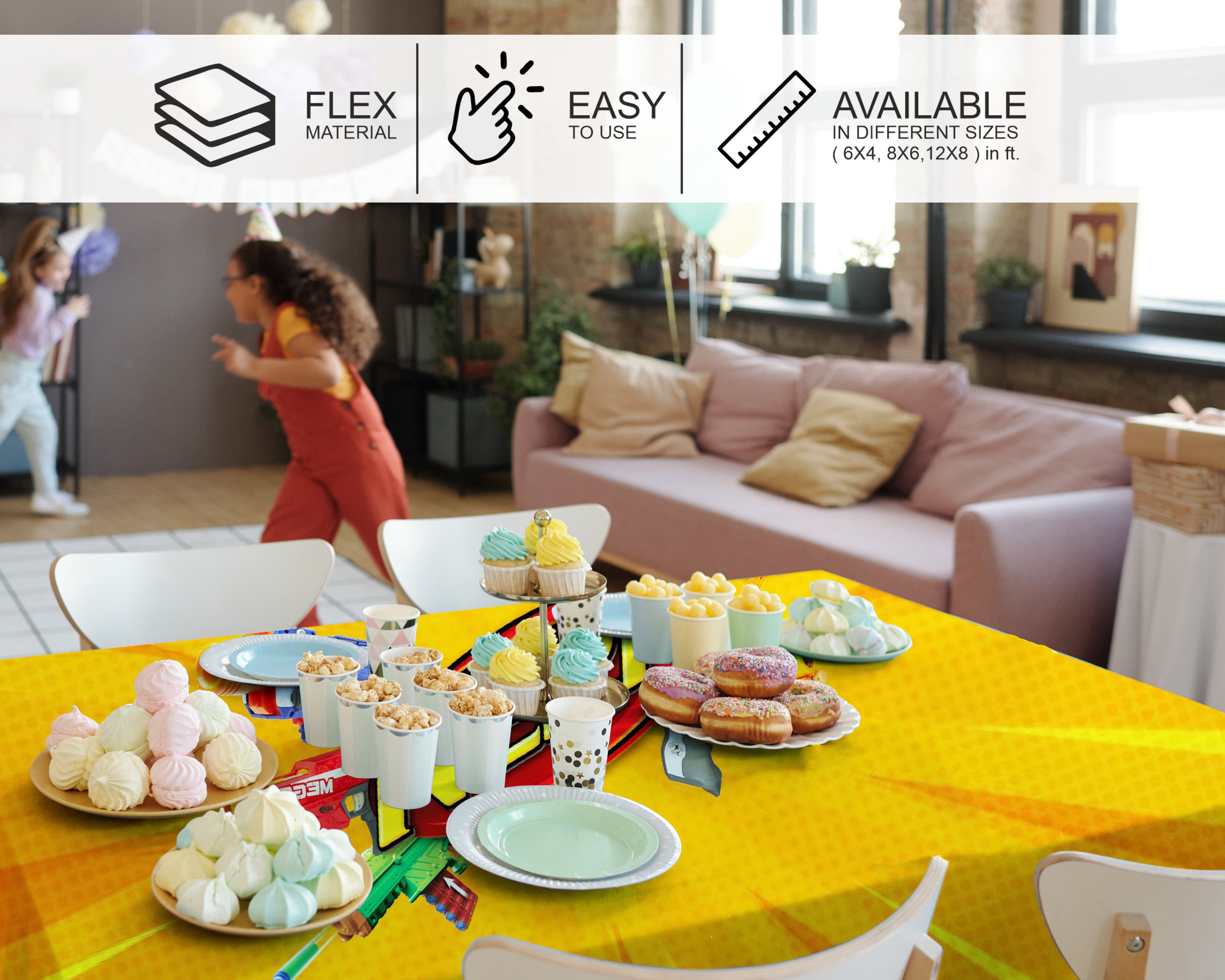 Nerf Theme Cake Tablecover