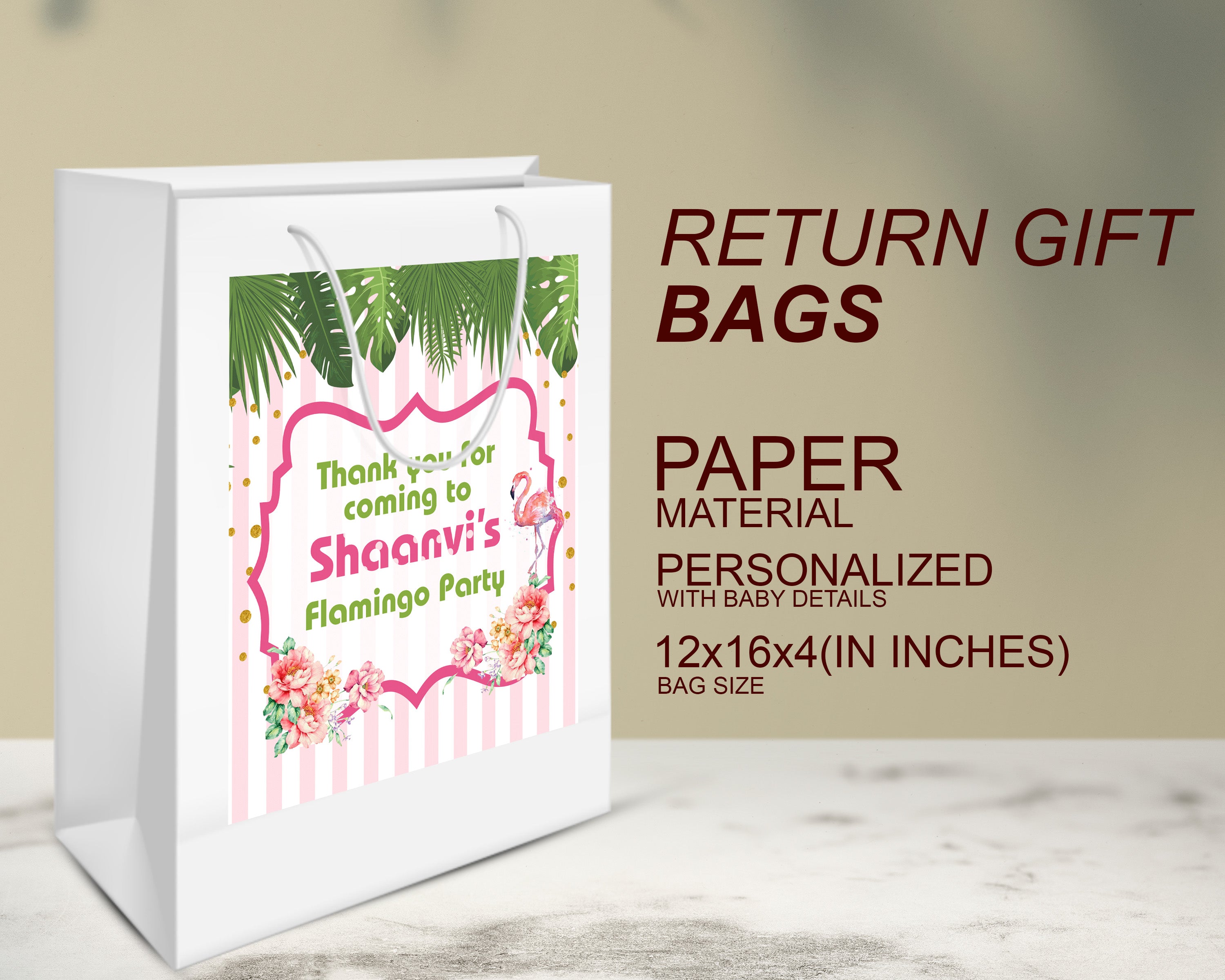 PSI Flamingo Theme Oversized Return Gift Bag