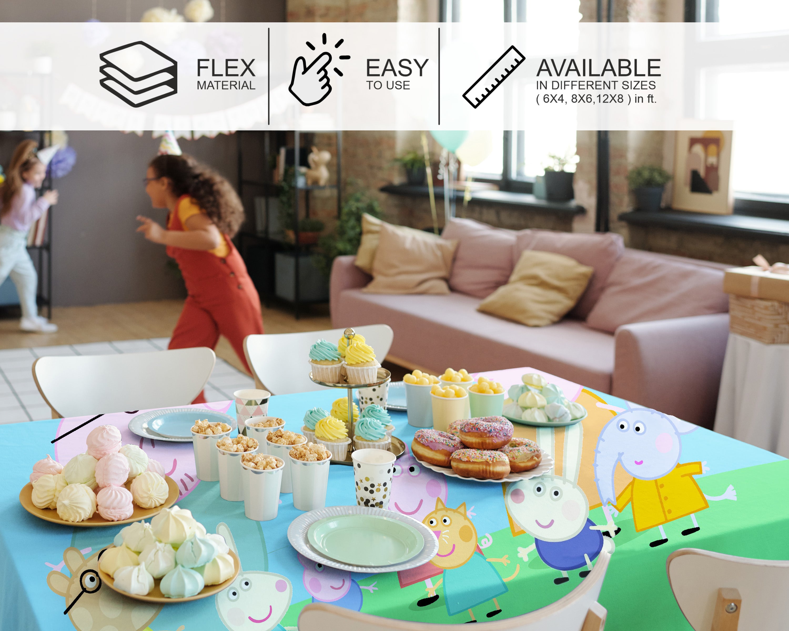 Peppa Pig Theme Cake Tablecover