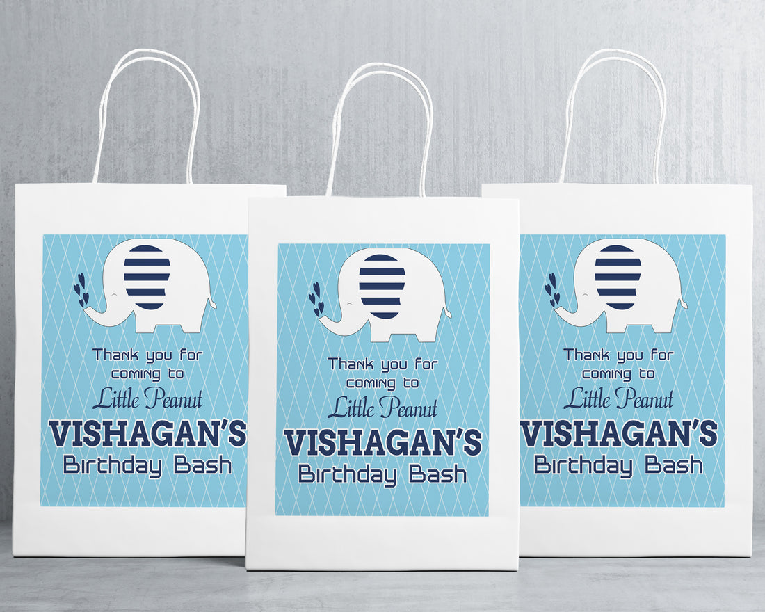 Blue Elpehant Theme Oversized Return Gift Bag