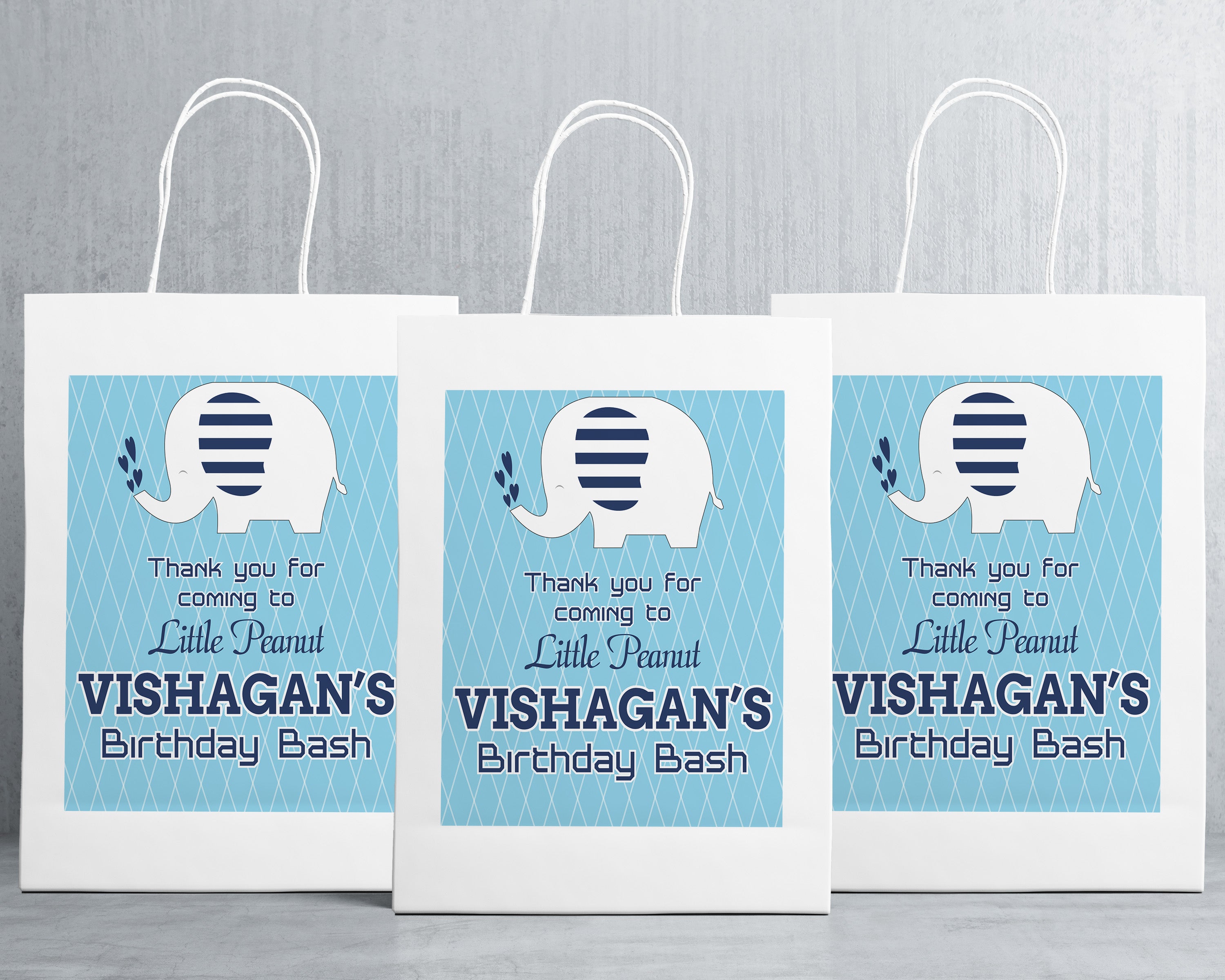 Blue Elpehant Theme Oversized Return Gift Bag - image 1 of 5 | Party Supplies India