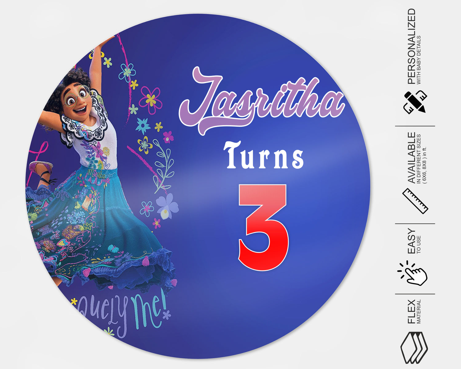 Encanto Theme Round  Backdrop - image 4 of 5 | Party Supplies India
