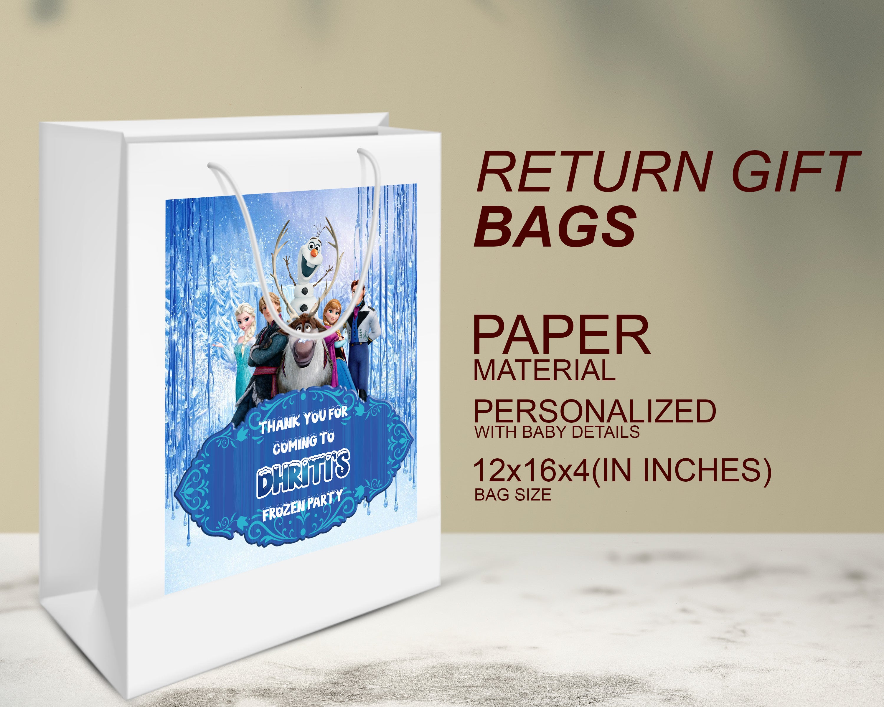 Frozen Theme Oversized Return Gift Bag