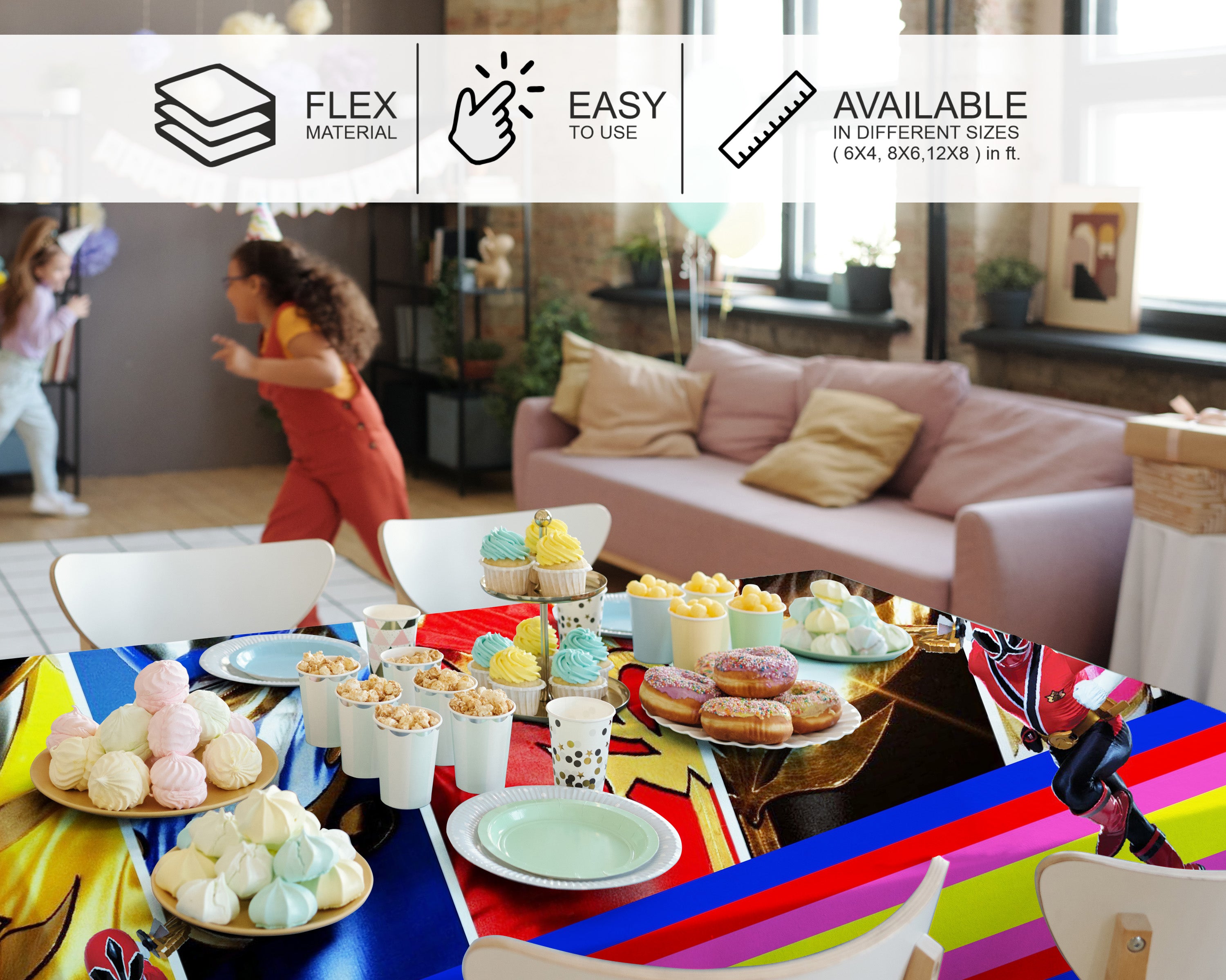 Power Rangers Theme Cake Tablecover