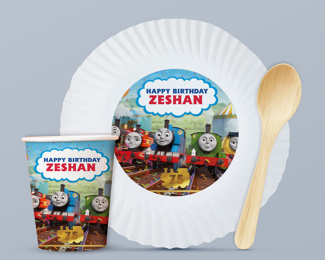 PSI Thomas and Friends Theme Party Cups and Plates Combo