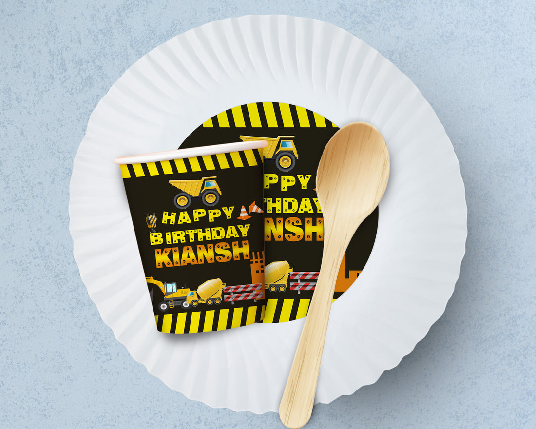 PSI Construction Theme Party Cups and Plates Combo