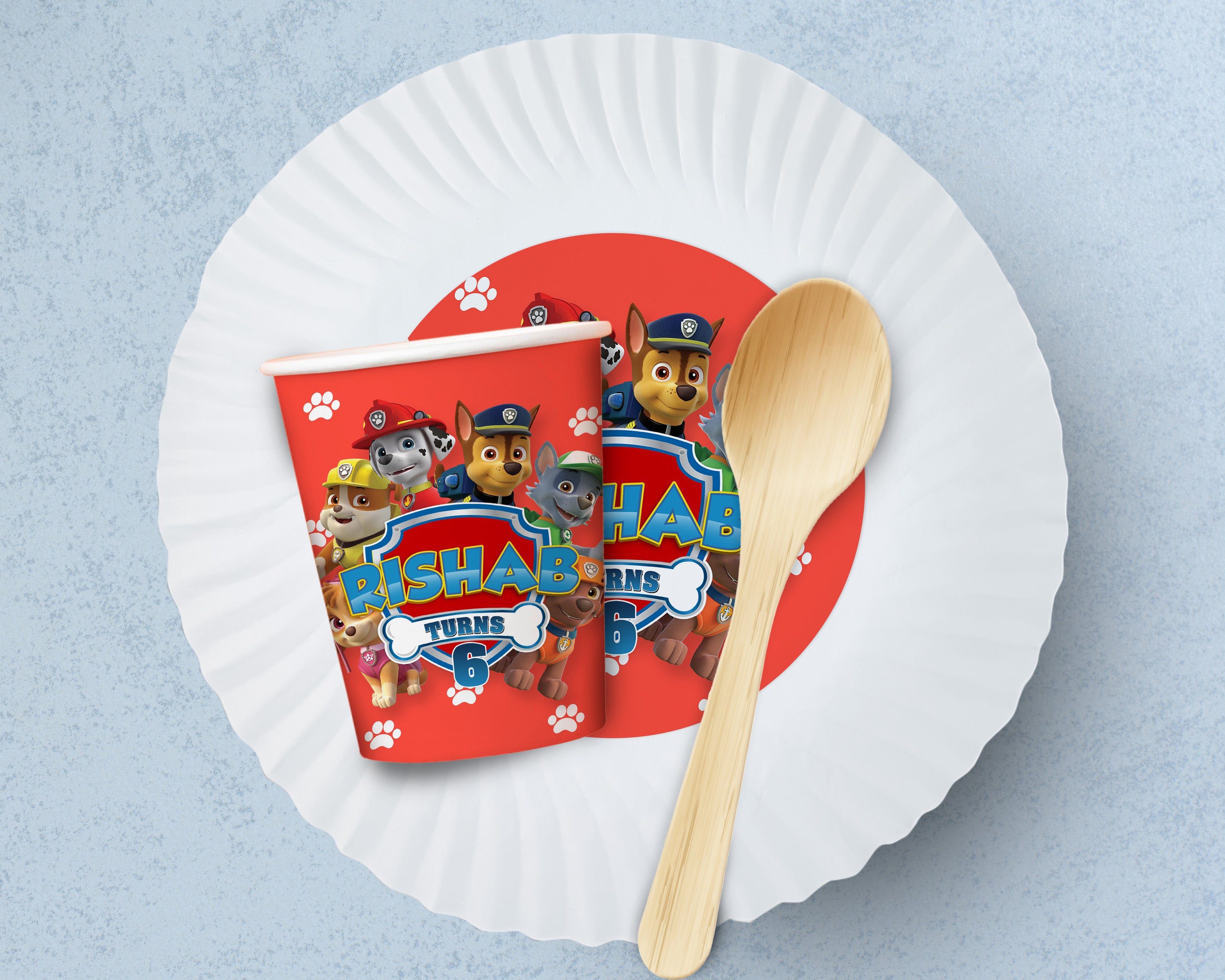Paw Patrol Theme Party Cups and Plates Combo