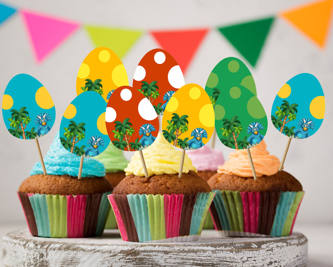 Dinosaur Theme Customized Cup Cake Topper