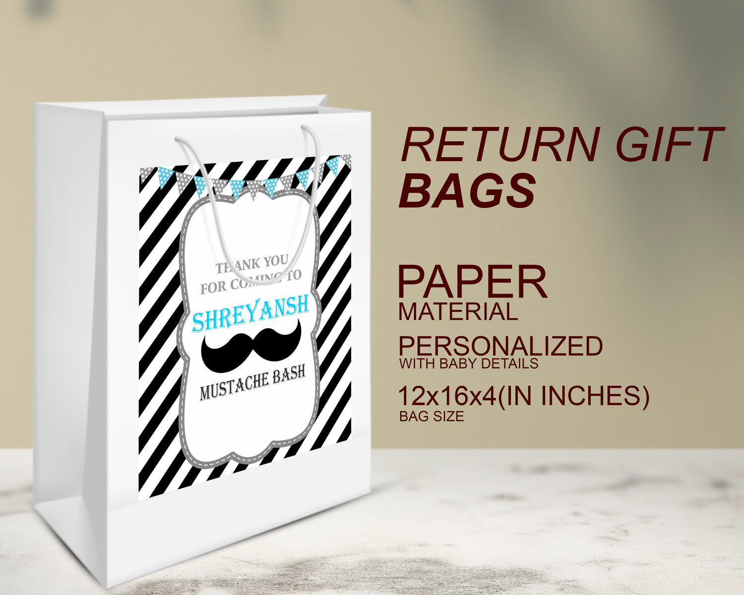 Little Man  theme Oversized Return Gift Bag - image 3 of 5 | Party Supplies India