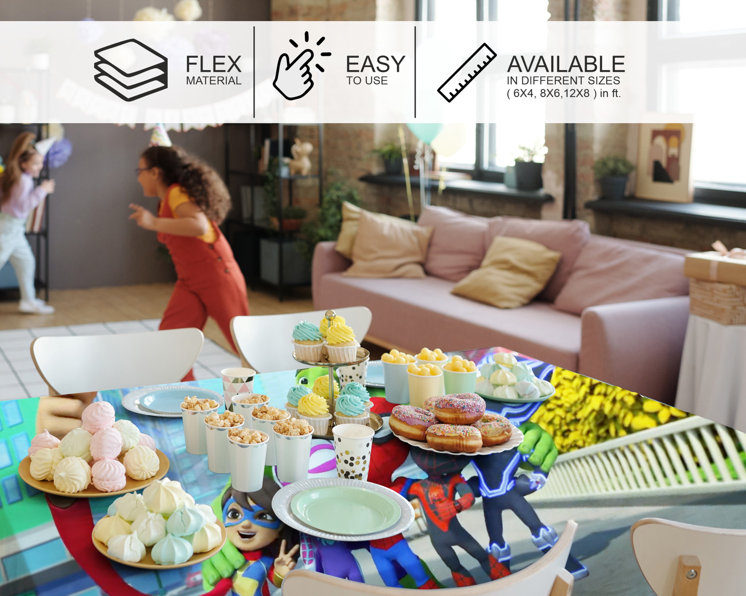 Spidey and his Friends Theme Cake Tablecover