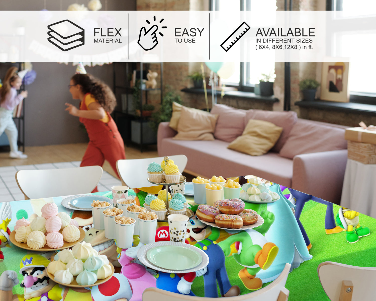 Super Mario Theme Cake Tablecover