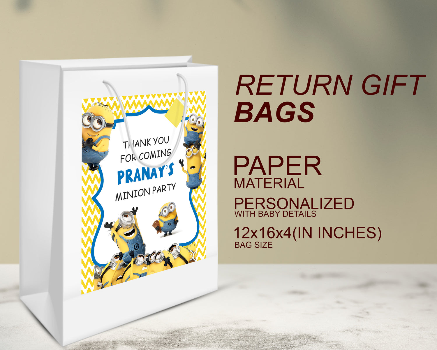 Minions Theme Oversized Return Gift Bag - image 3 of 5 | Party Supplies India