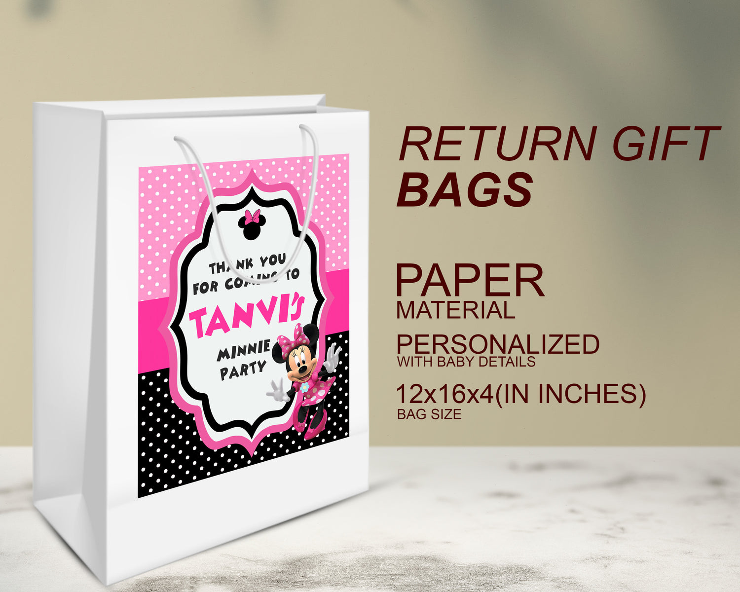 Minnie Mouse Theme Oversized Return Gift Bag - image 3 of 5 | Party Supplies India