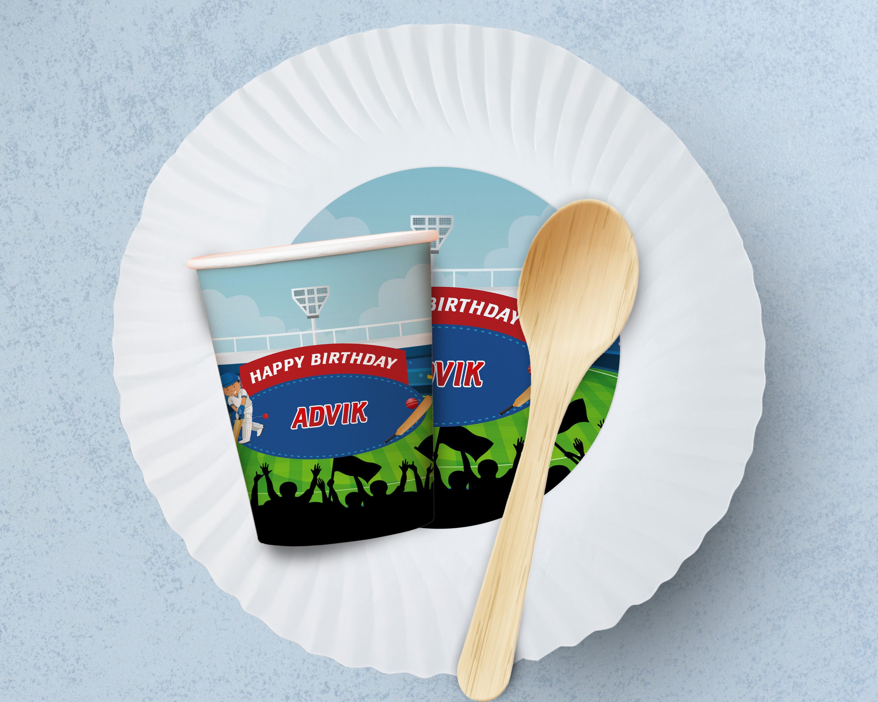 Cricket Theme Party Cups and Plates Combo