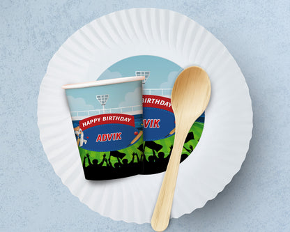 Cricket Theme Party Cups and Plates Combo