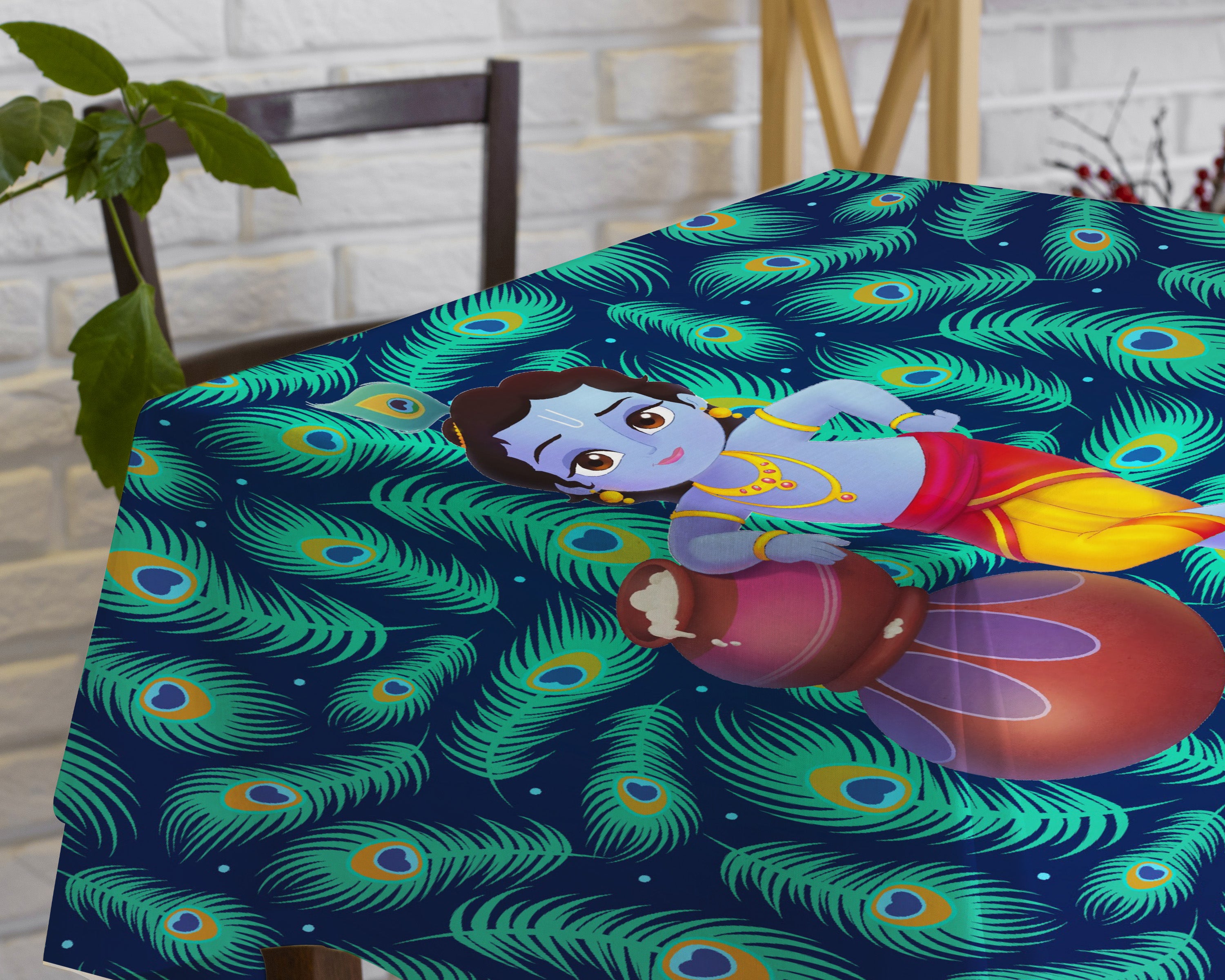 Little Krishna Theme Cake Tablecover
