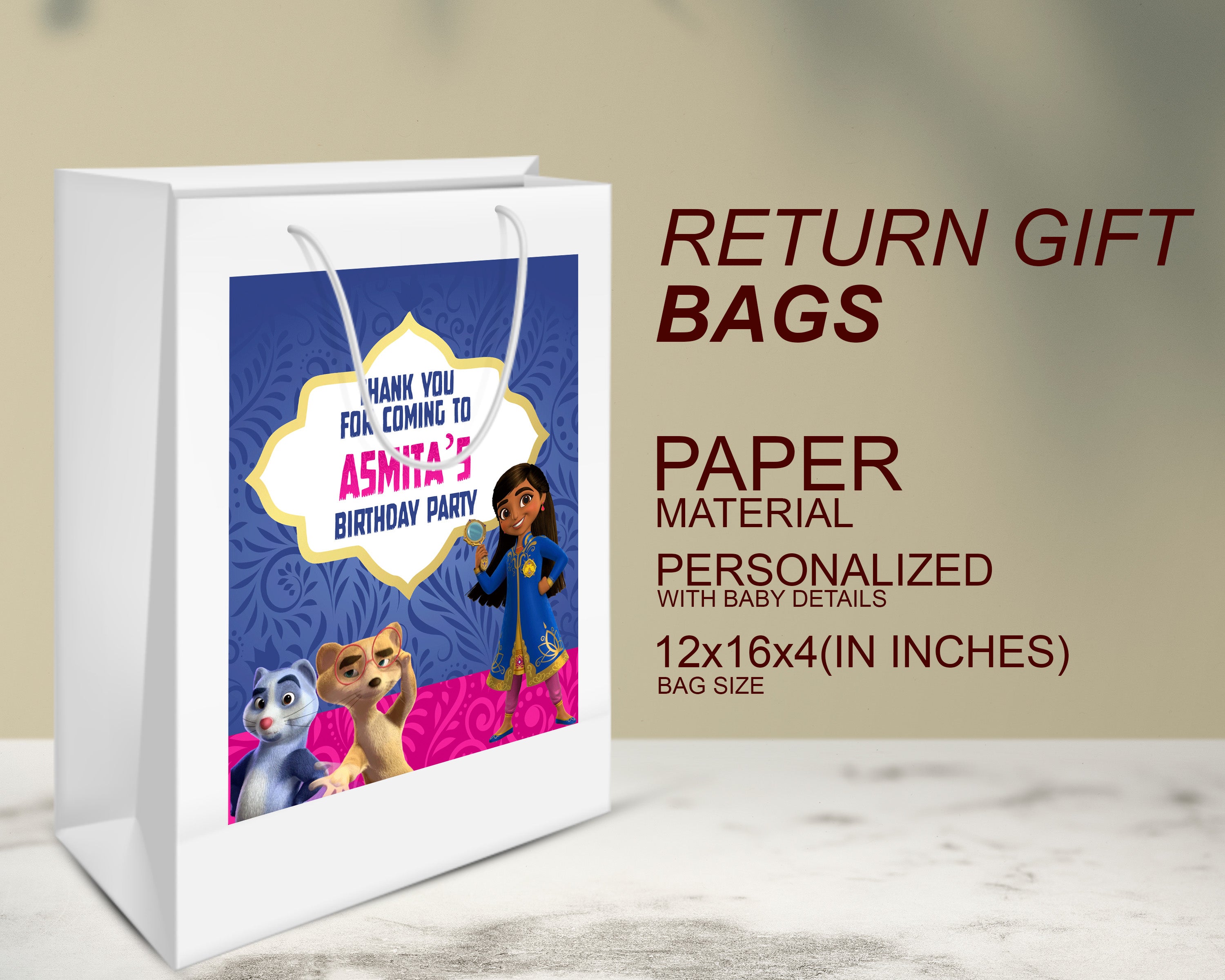 Mira the Royal Detective Theme Oversized Return Gift Bag - image 3 of 5 | Party Supplies India
