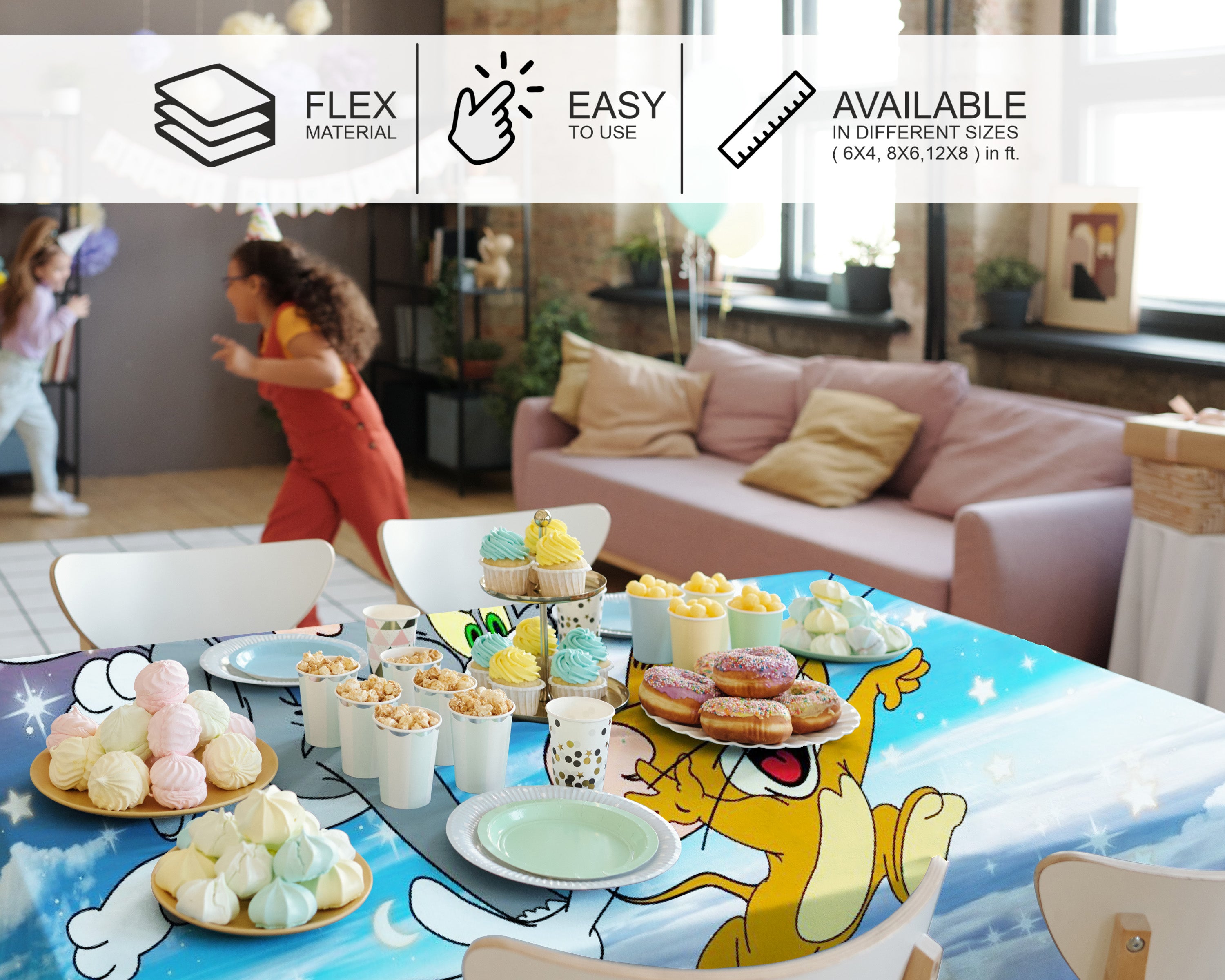 Tom and Jerry Theme Cake Tablecover