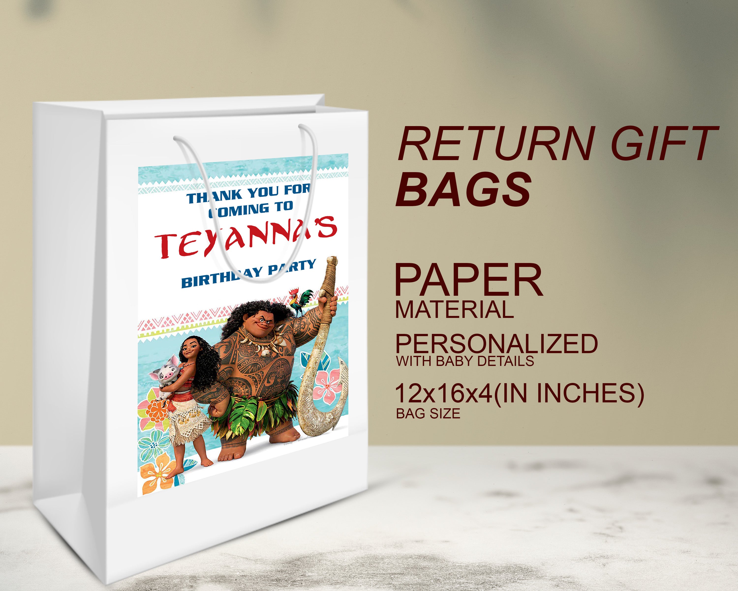 PSI Moana Theme Oversized Return Gift Bag
