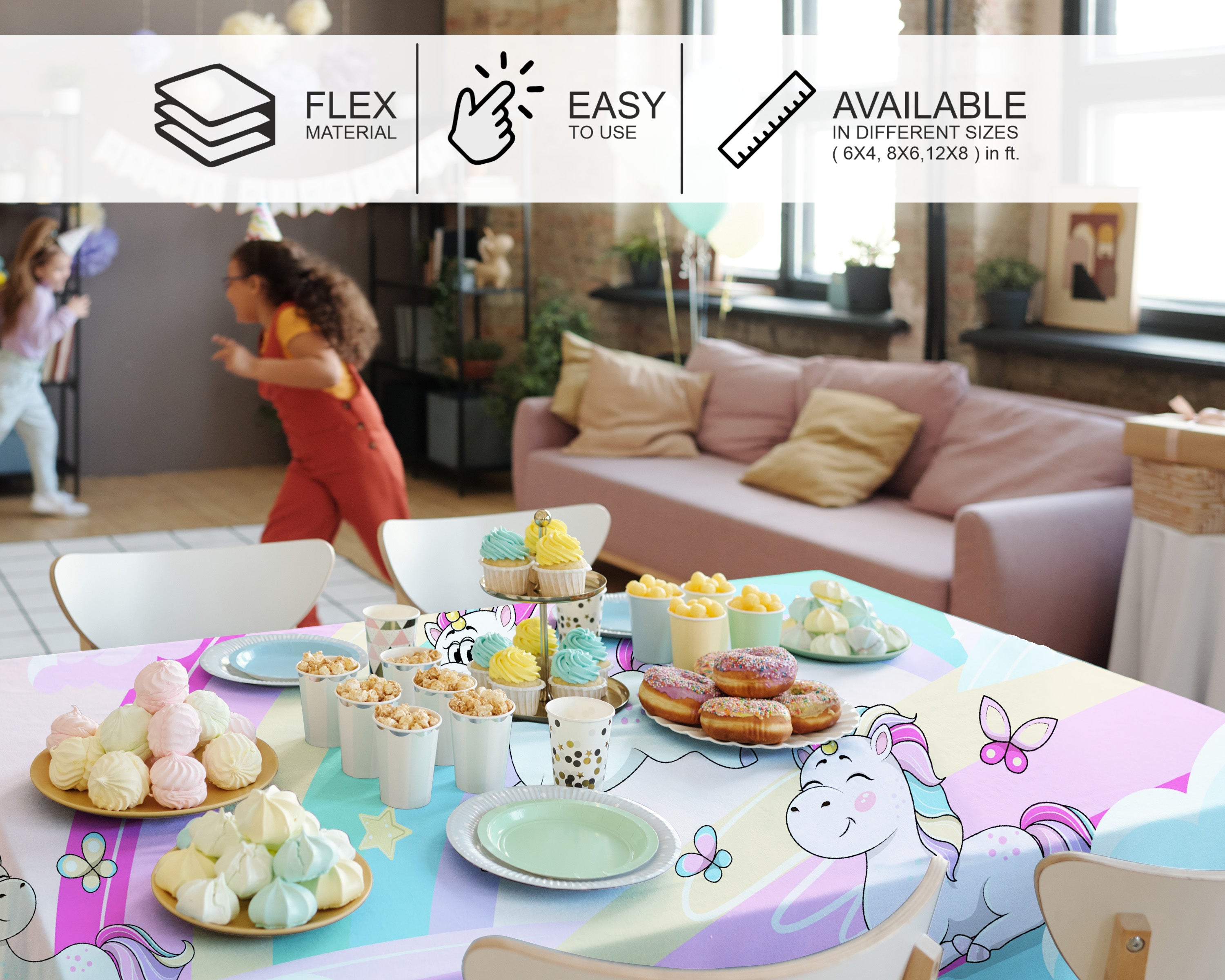 Unicorn Theme Cake Tablecover