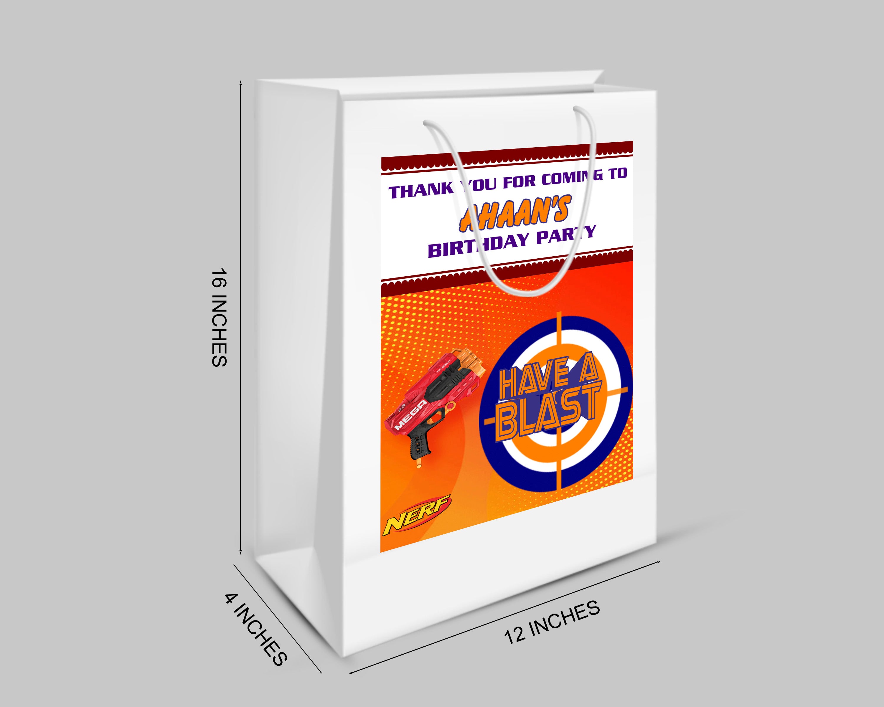 Nerf Theme Cutout Oversized Return Gift Bag