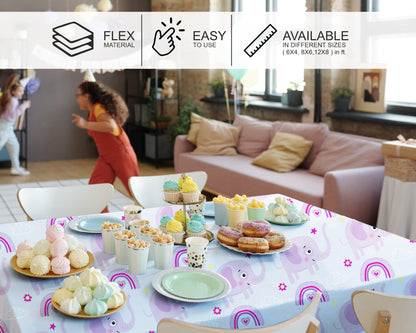 Pink Eelephant Theme Cake Tablecover