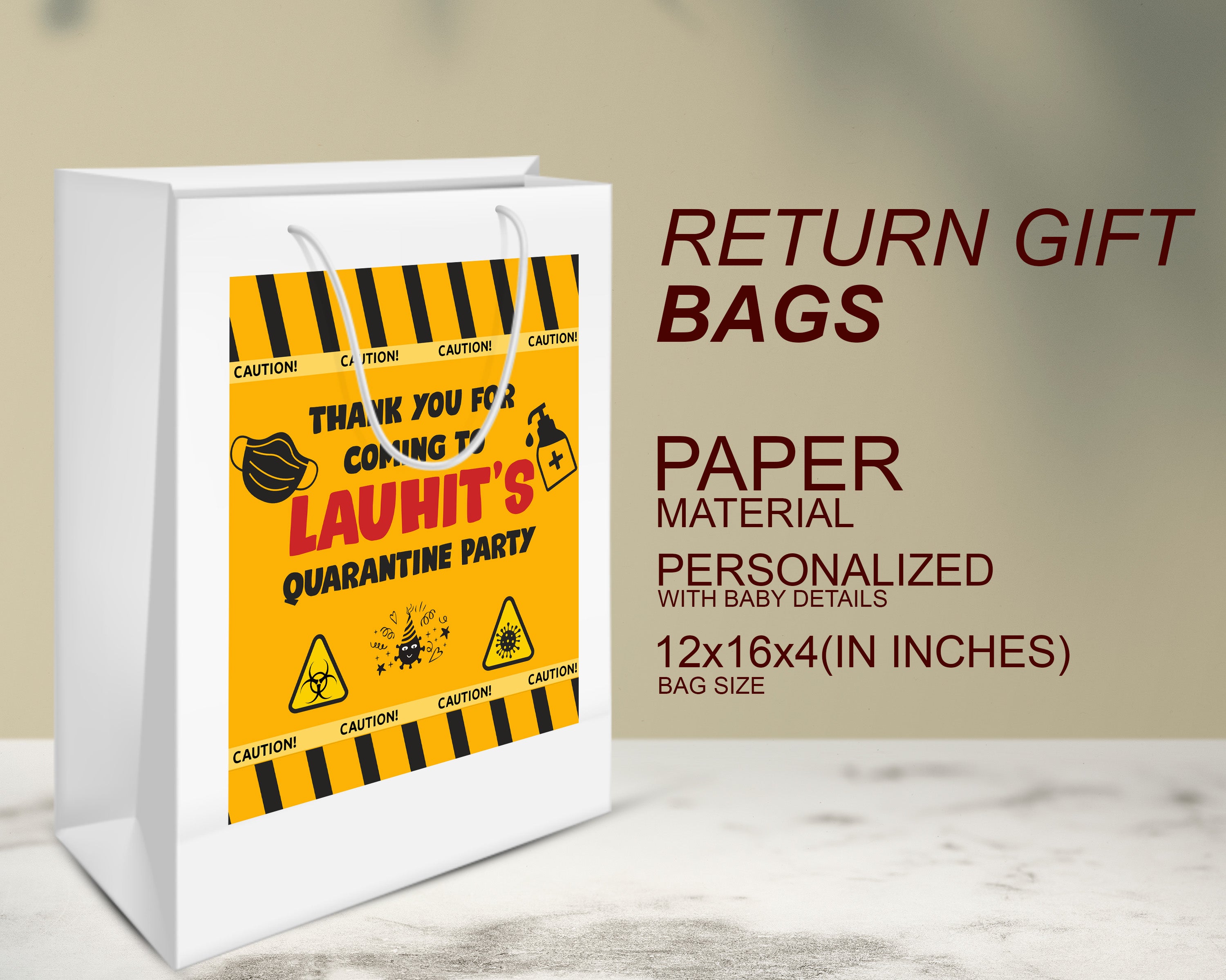 Quarantine Theme Oversized Return Gift Bag