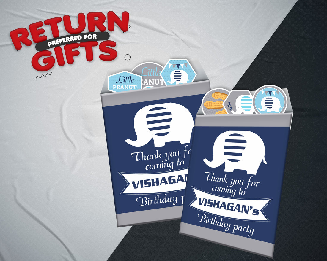 PSI Blue Elephant theme Mini Magnetic Return Gift Pack