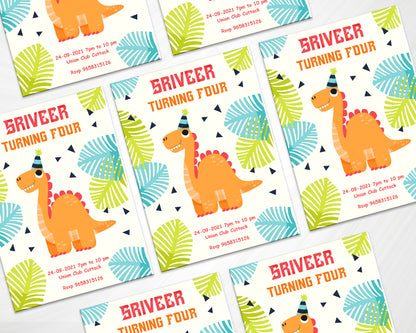 Dinosaur Theme Customized Invite