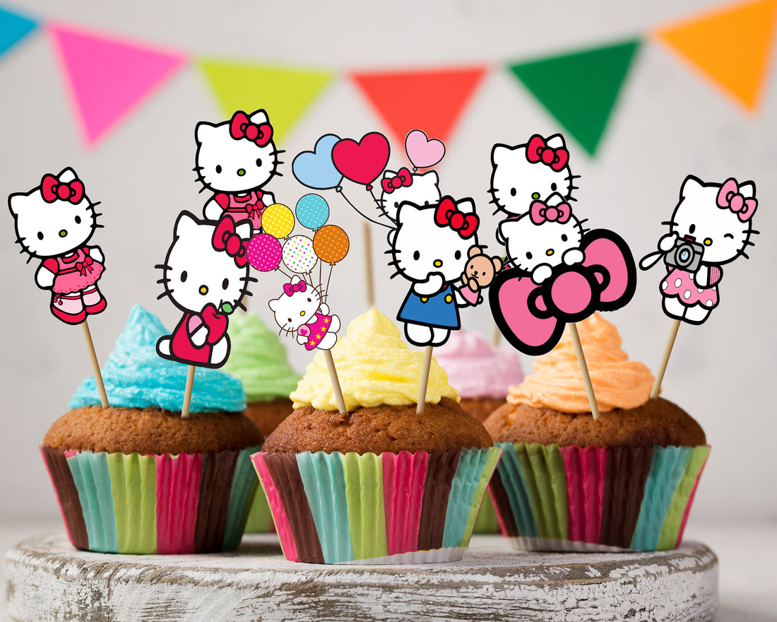 Hello Kitty Theme Cup Cake Topper