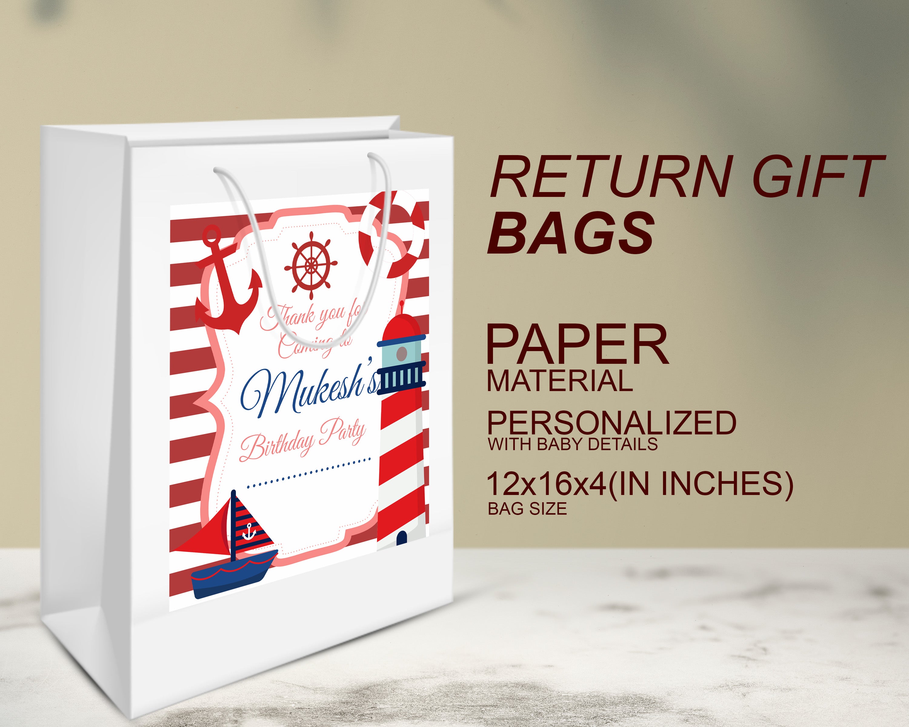 Sailor Theme Oversized Return Gift Bag - image 3 of 5 | Party Supplies India