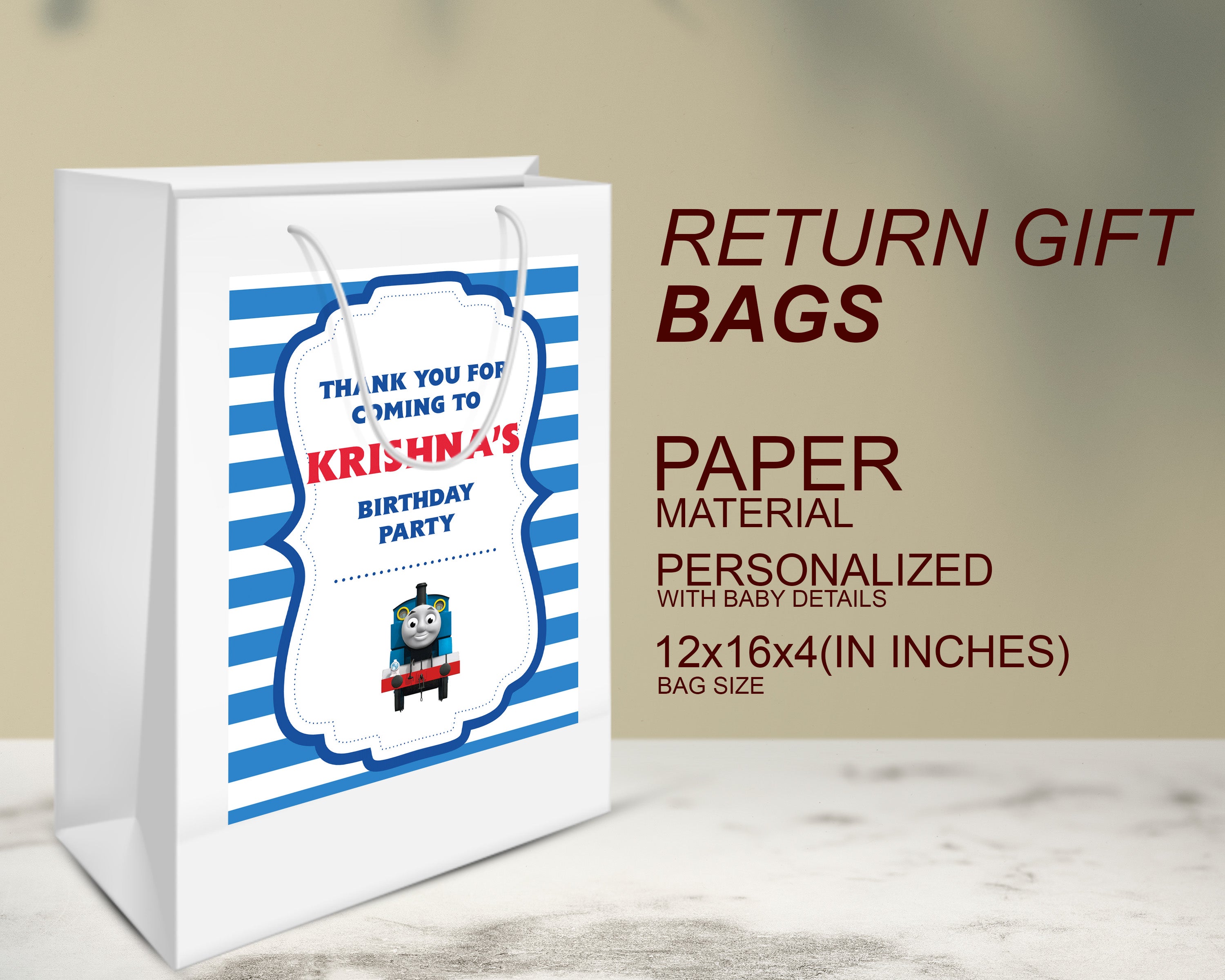 Thomas And Friends Theme Oversized Return Gift Bag - image 3 of 5 | Party Supplies India