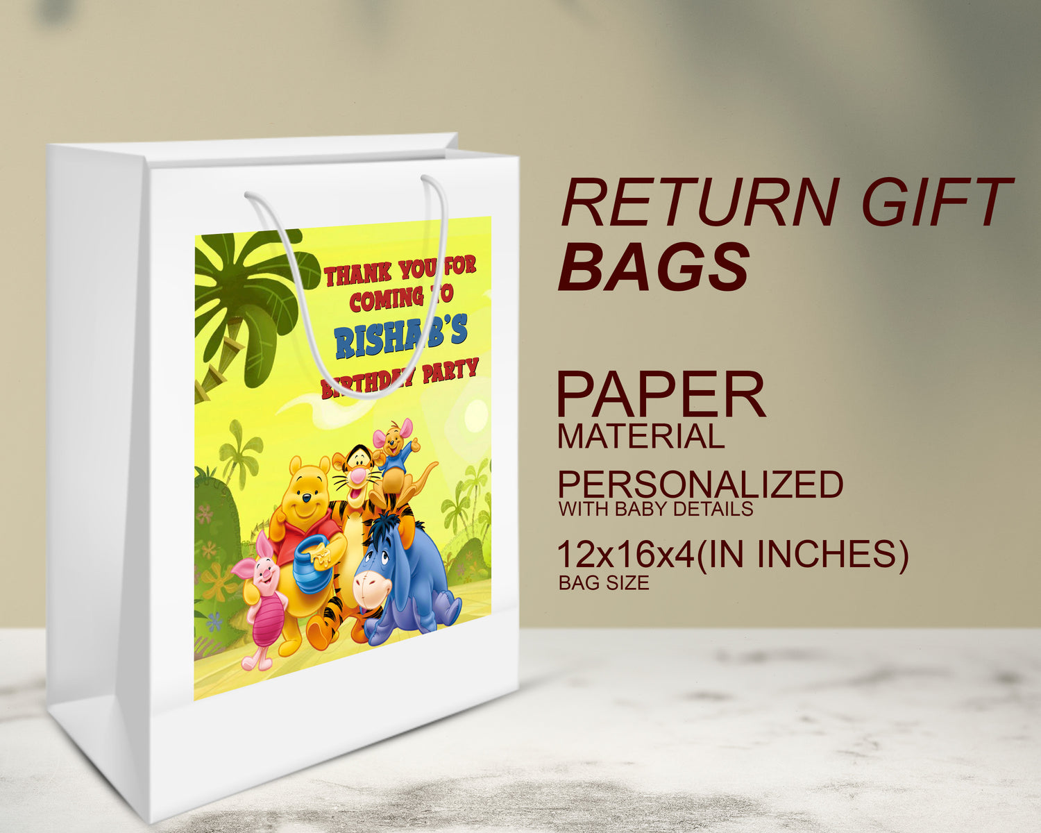 Winnie The Pooh Theme Oversized Return Gift Bag - image 3 of 5 | Party Supplies India