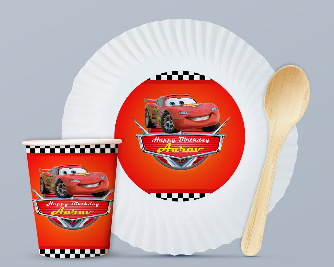 PSI Car Theme Party Cups and Plates Combo