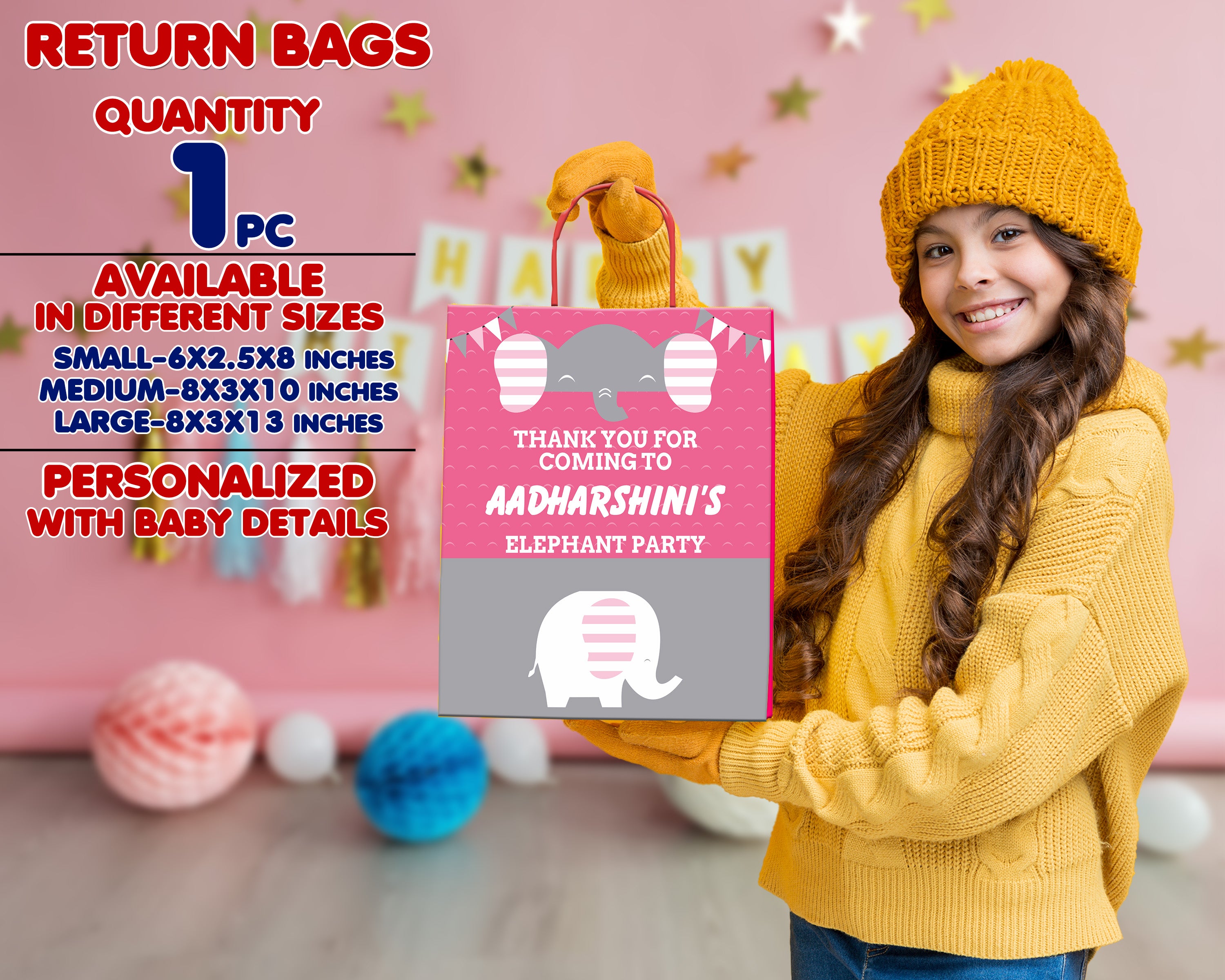 Pink Elephant Theme Return Gift Combo