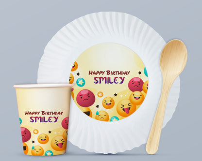 Emoji Theme Party Cups and Plates Combo